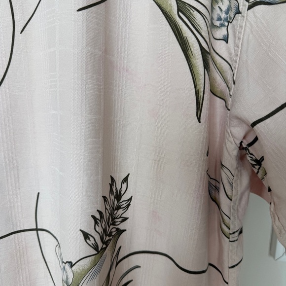 Hilo Hattie Men's XL Pink Floral Hawaiian Silk Shirt Short Sleeve 100% Silk - Picture 10 of 11